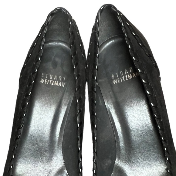 Stuart Weitzman Pointed Toe Heels Black Suede Tassels Size 6.5M - Picture 13 of 16